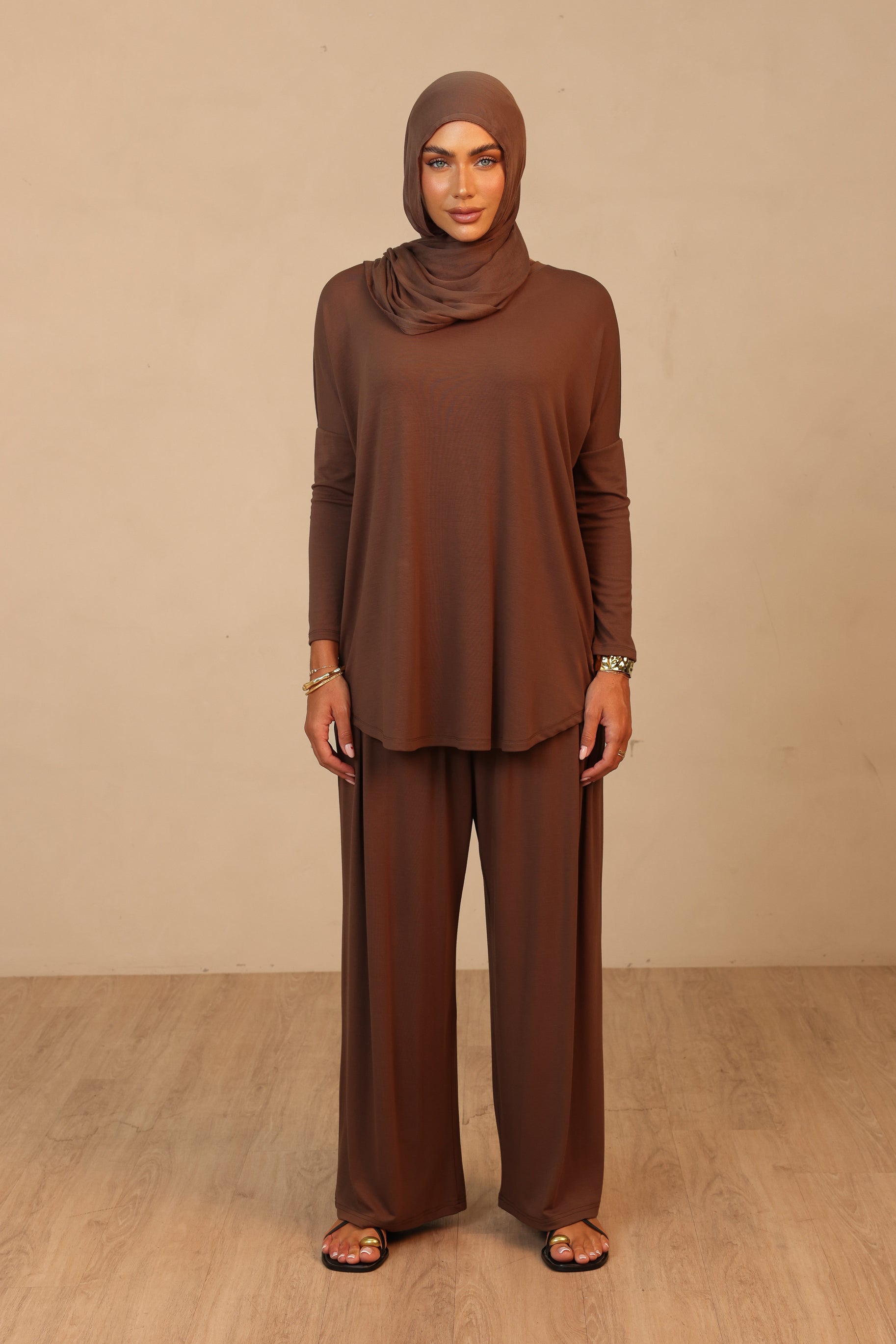 Jersey Palazzo Pants Mocha