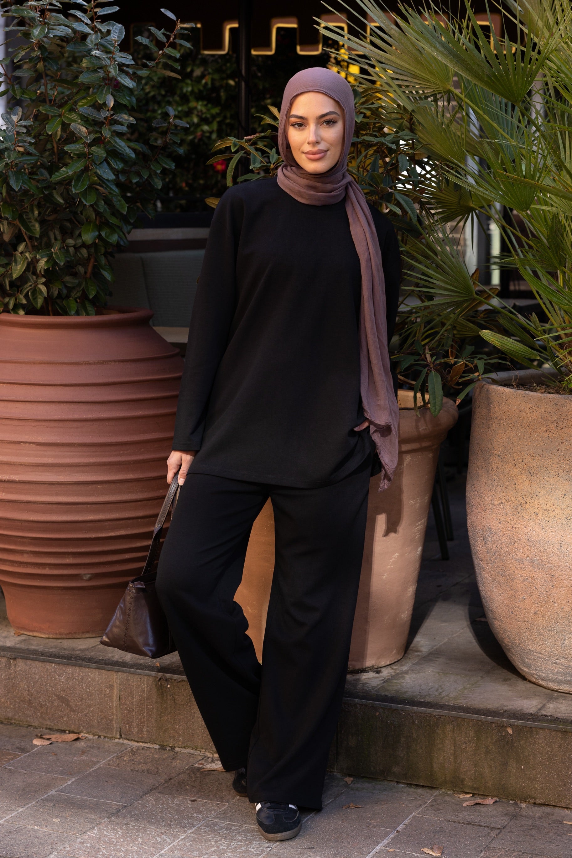 Essentials French Rib Pant Black