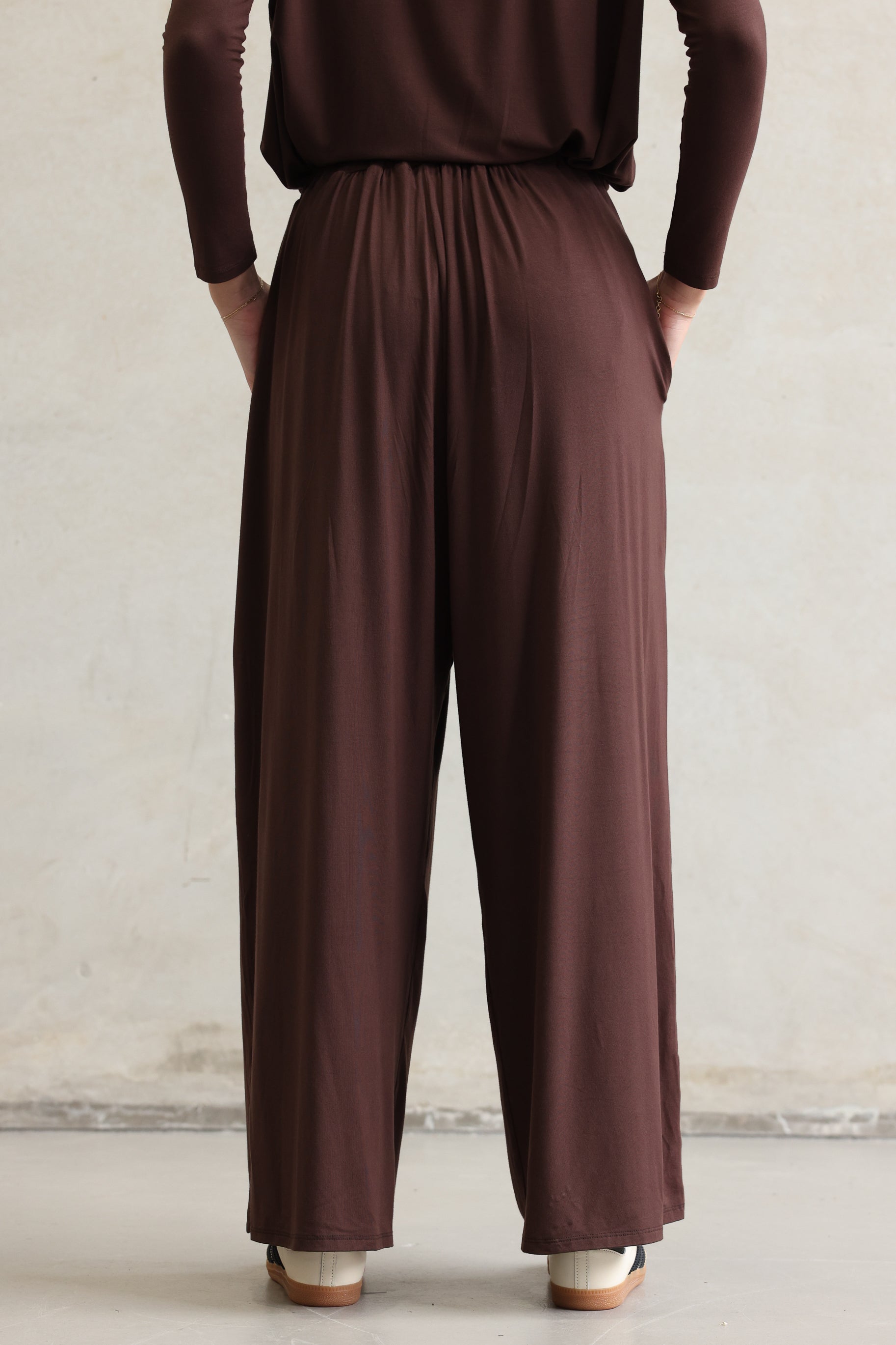 Jersey Palazzo Pants Choc