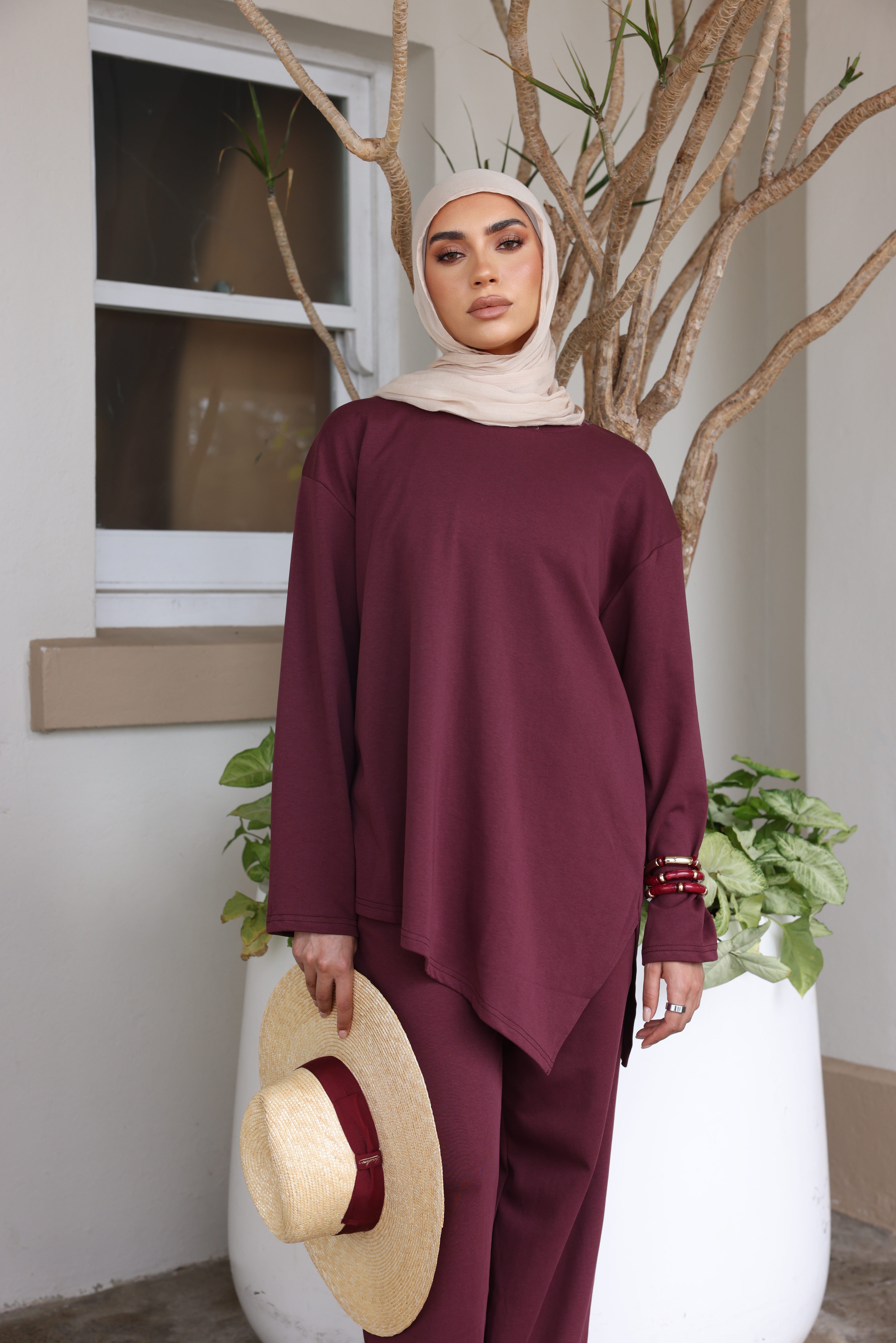 The Asymmetrical Tee Plum