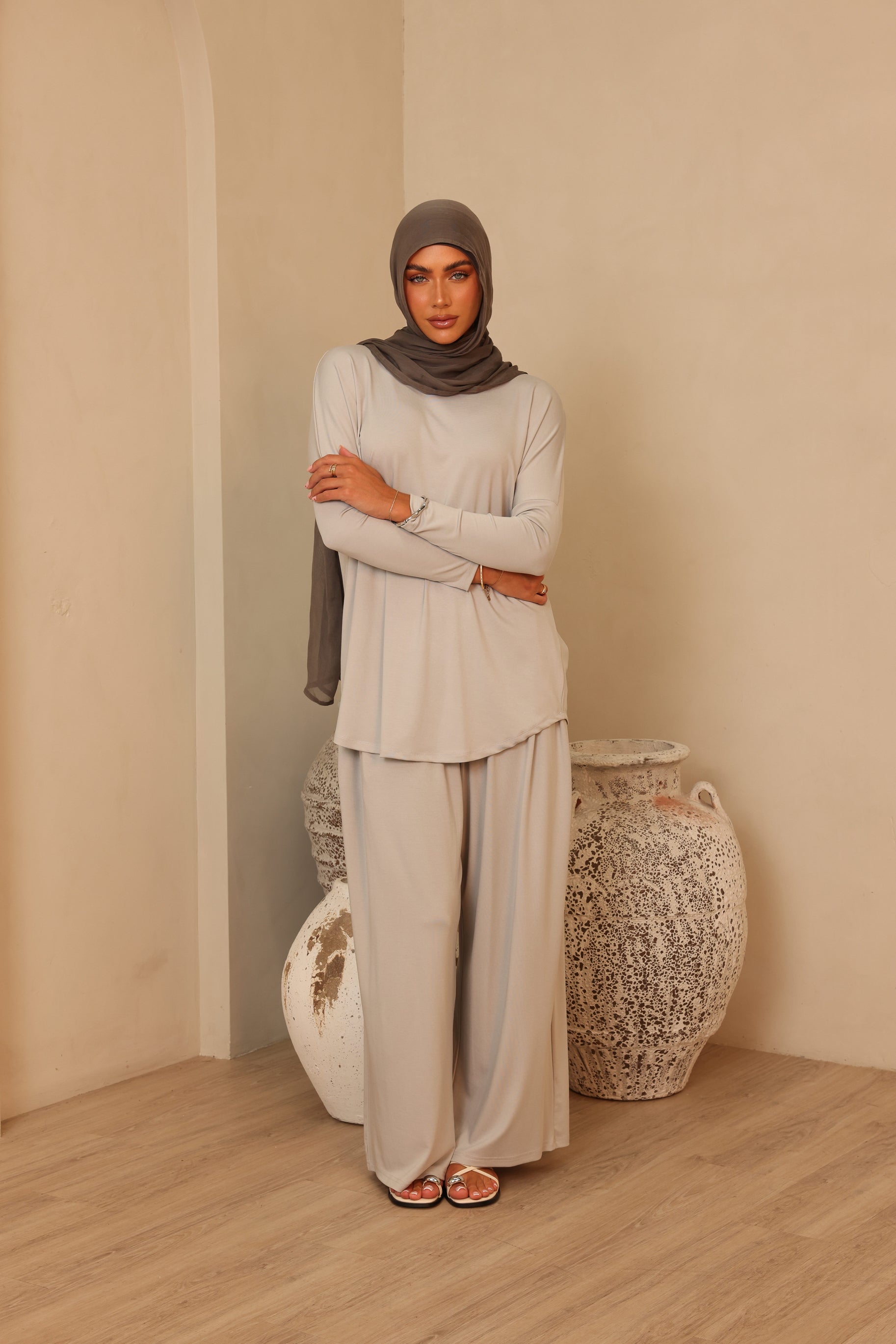 Jersey Palazzo Pants Dove