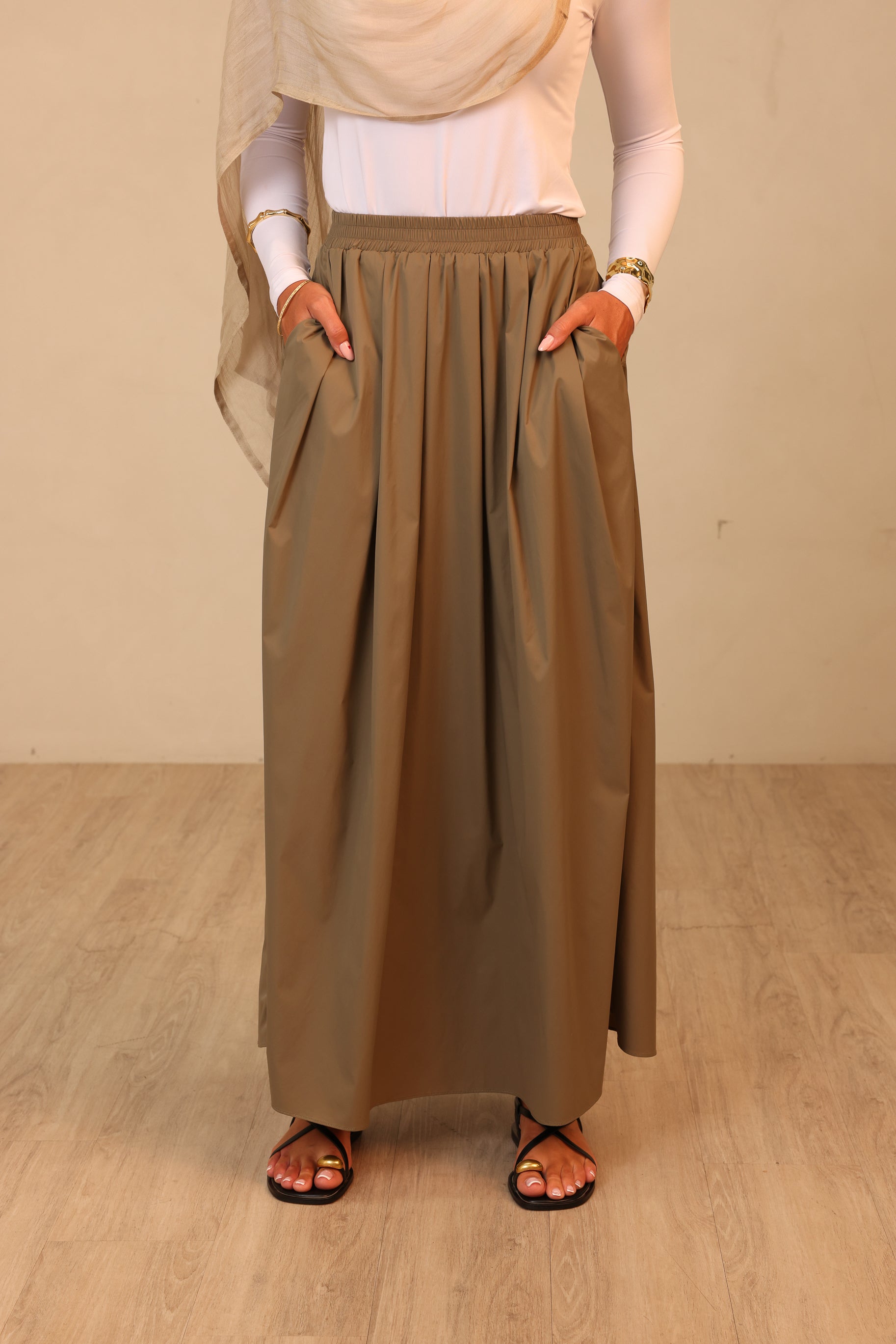 Staple Parachute Skirt Olive