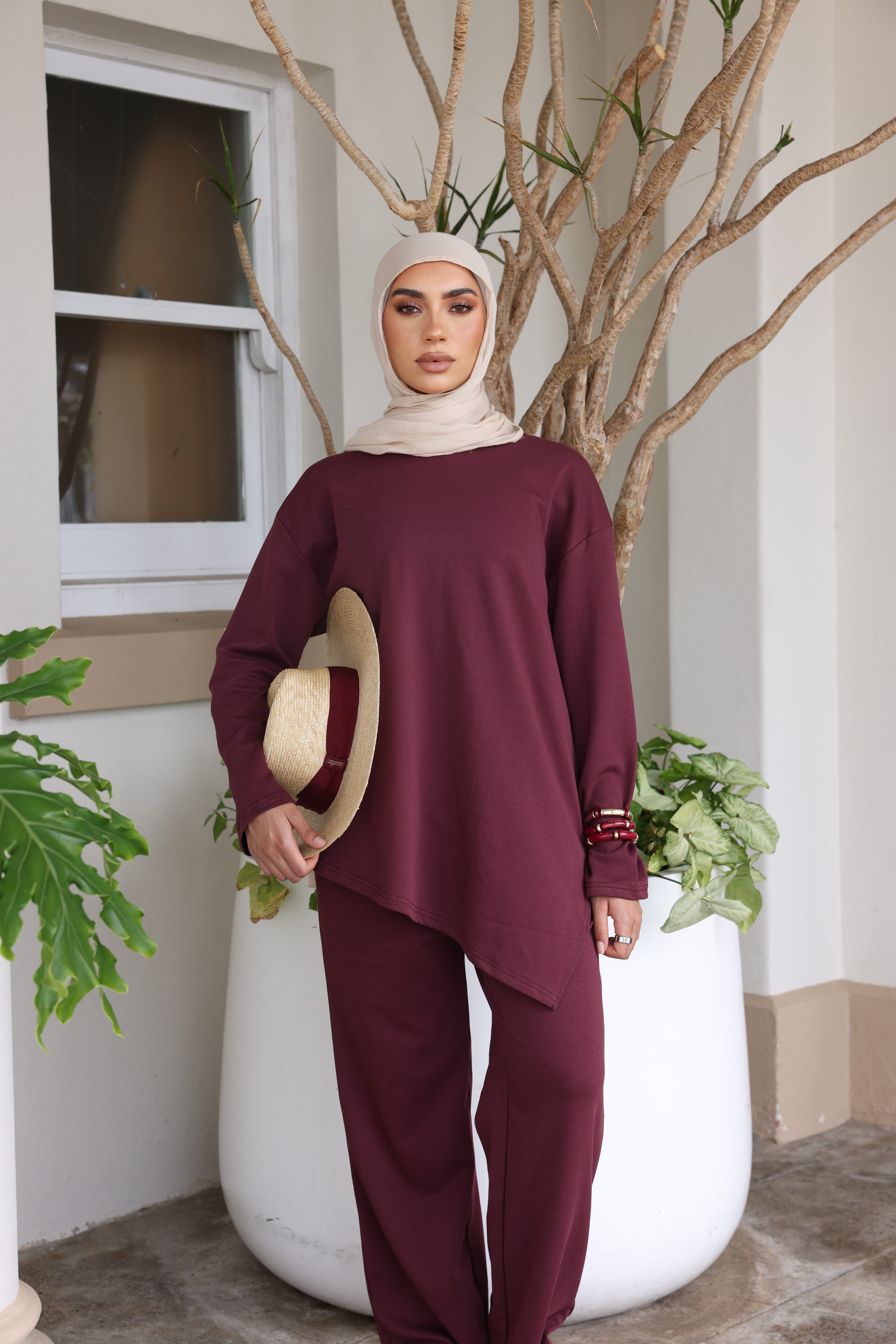 The Asymmetrical Tee Plum