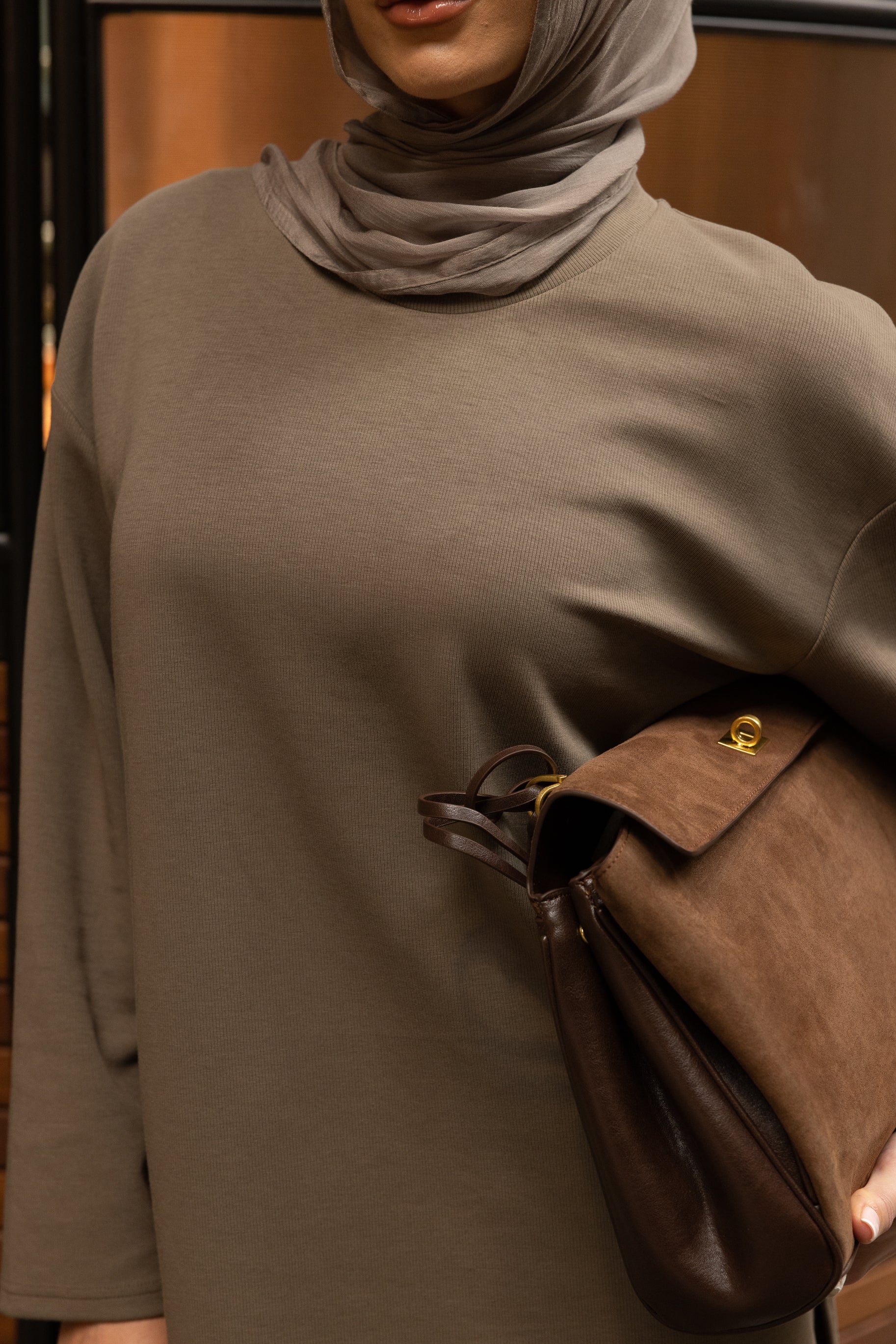 Essentials French Rib Top Sage