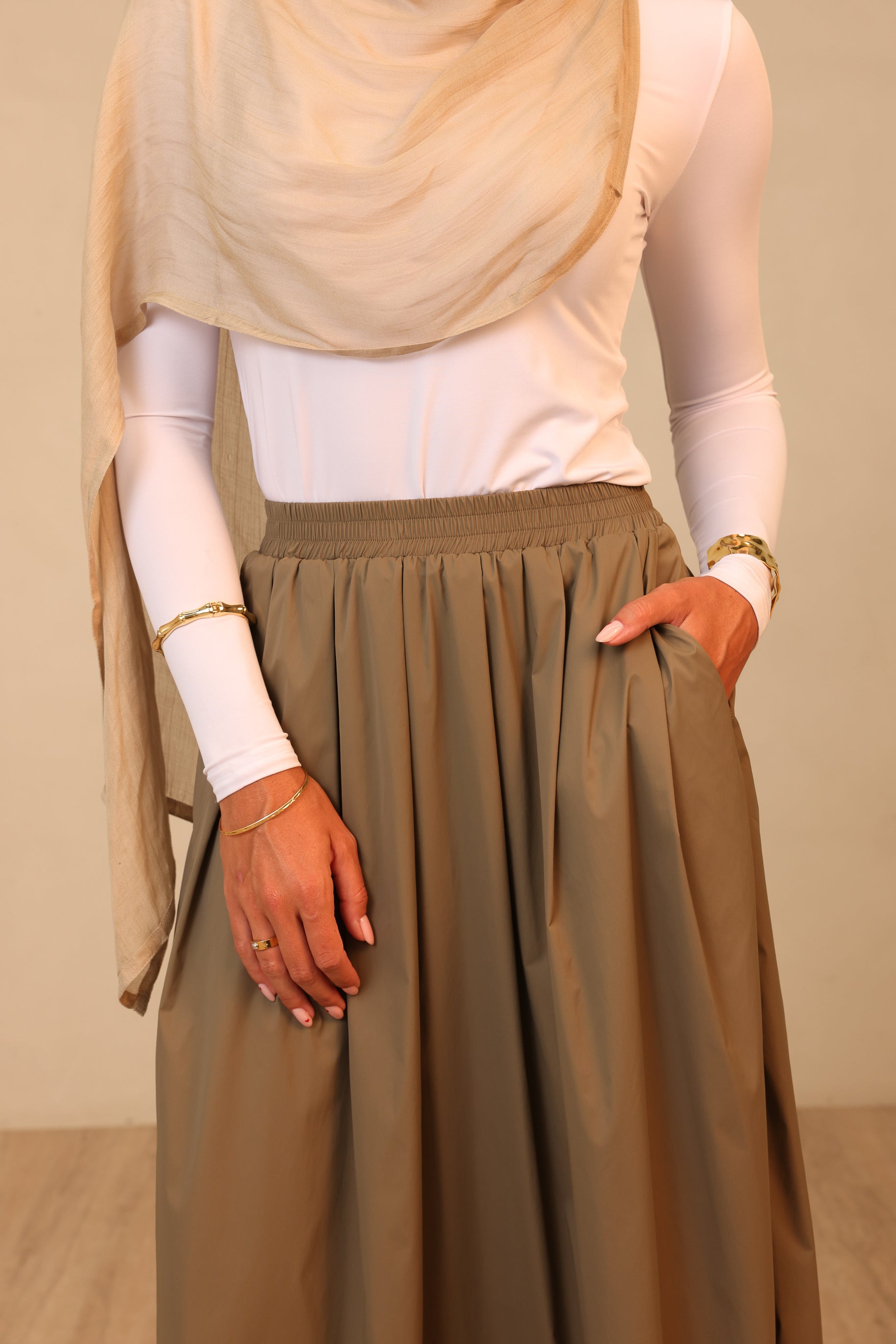 Staple Parachute Skirt Olive