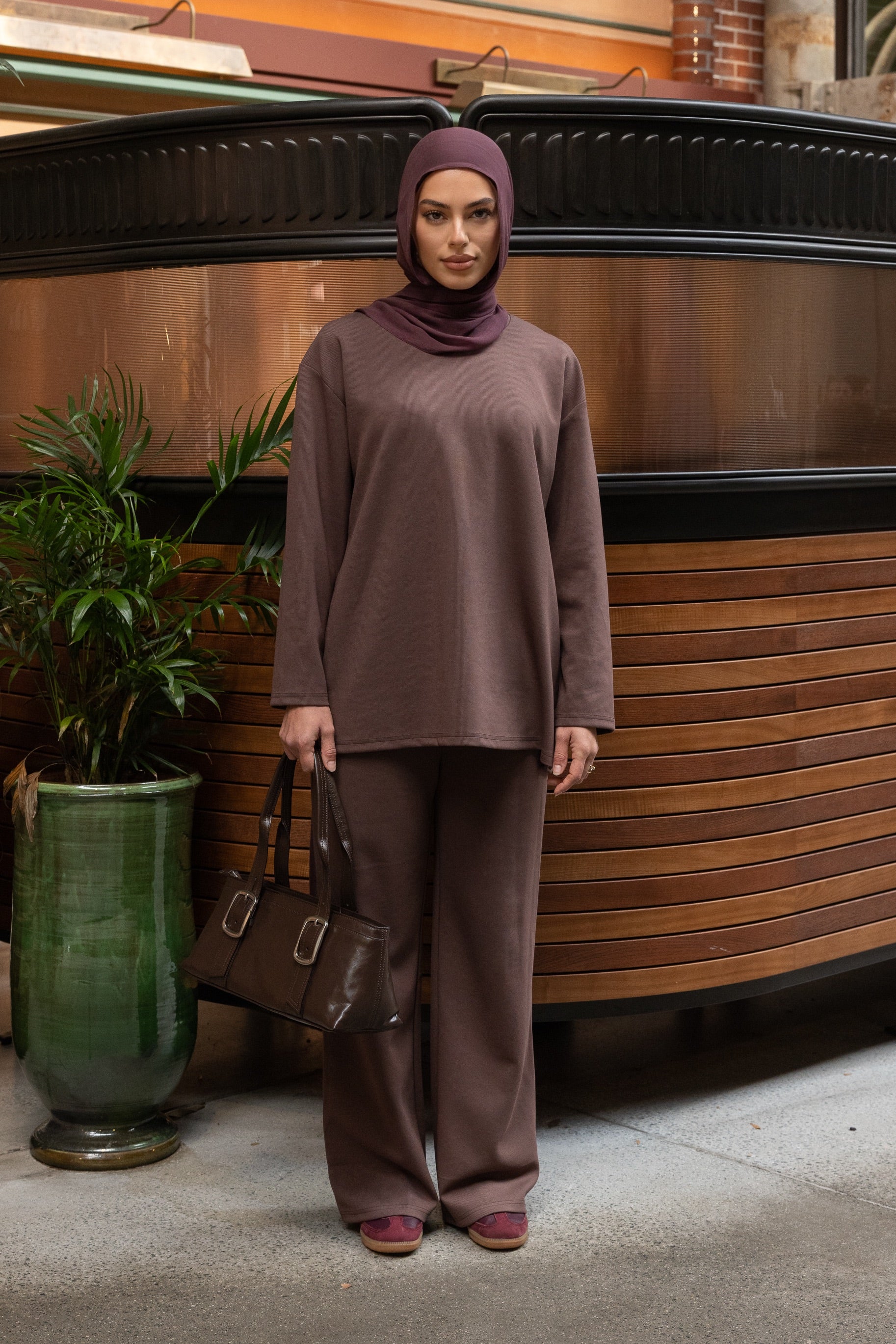 Essentials French Rib Pant Mocha