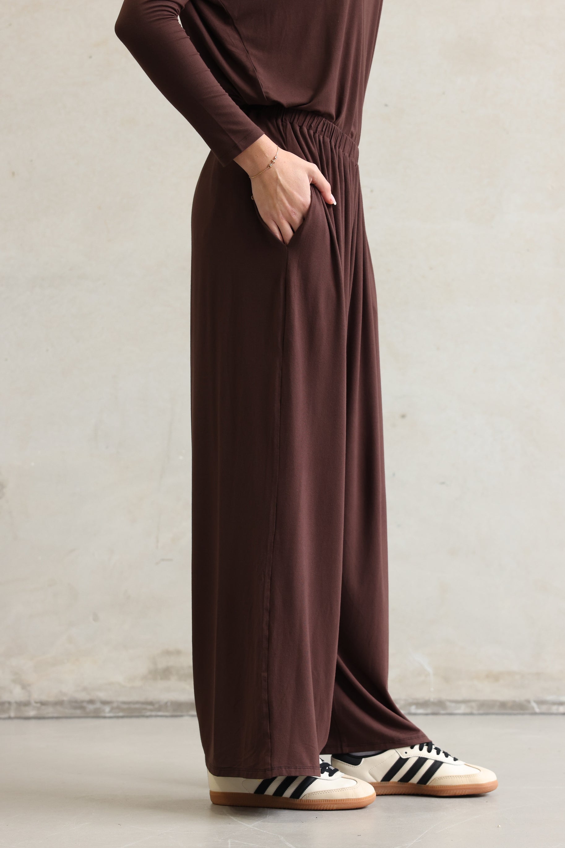 Jersey Palazzo Pants Choc