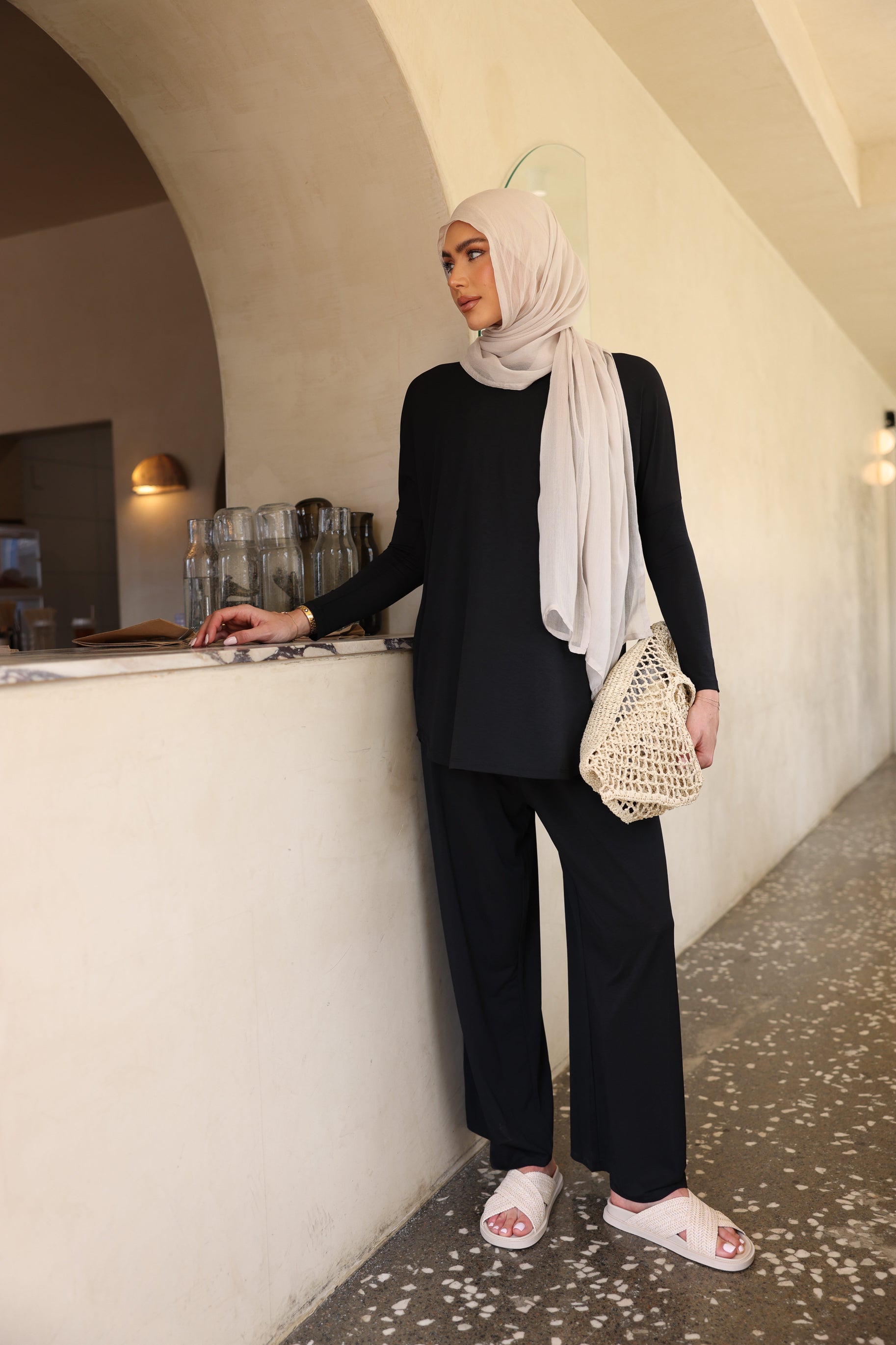 Lux Palazzo Pants Black