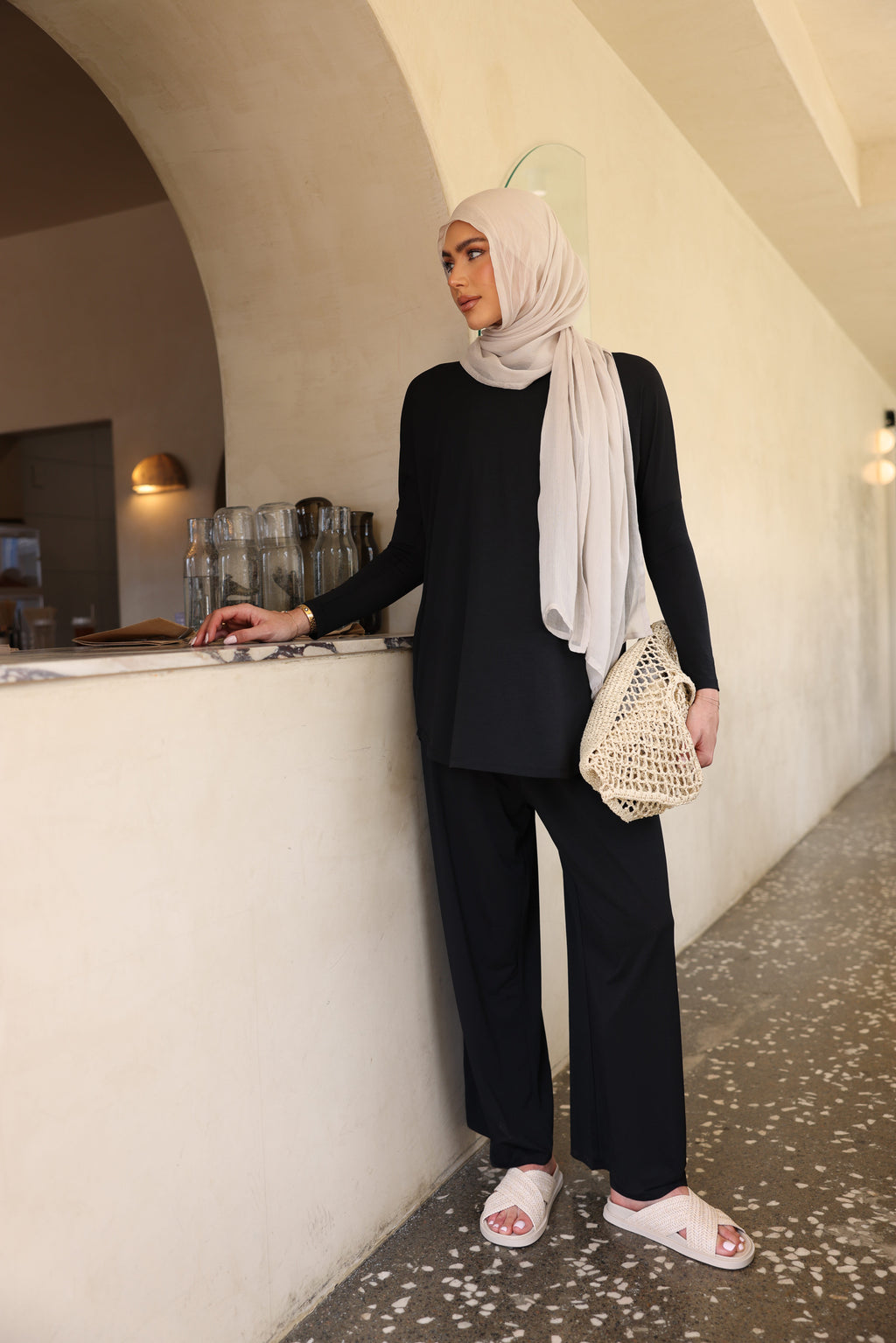 Lux Palazzo Pants Black