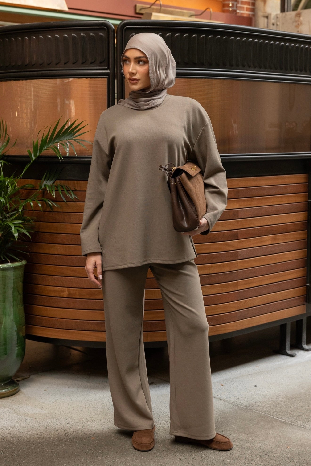 Essentials French Rib Top Sage