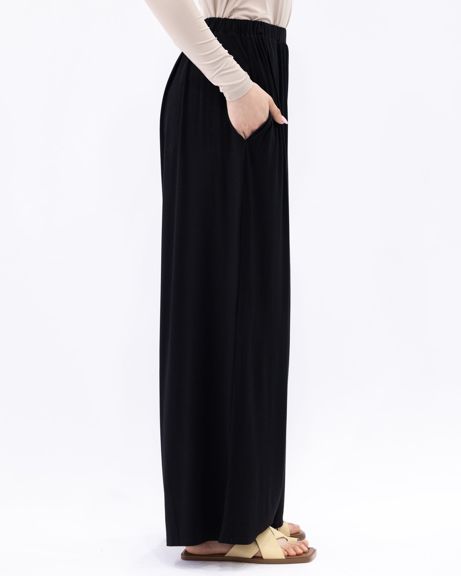 Jersey Palazzo Pants Black (pre order arrival Oct 10th)
